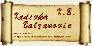 Kadivka Balzamović vizit kartica